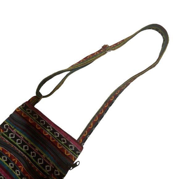 Handmade Multicolor Boho Crossbody Bag With Adjustable Strap & Front Pocket - Picture 6 of 8